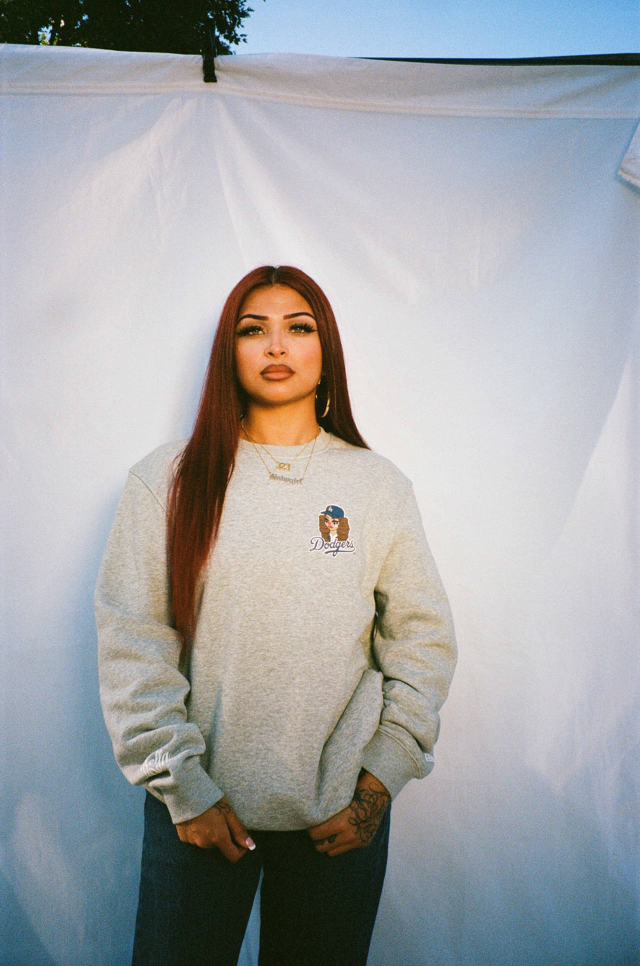 Los Angeles Dodgers X BD - L.A. Made Me Sweater - Grey – Bella Doña