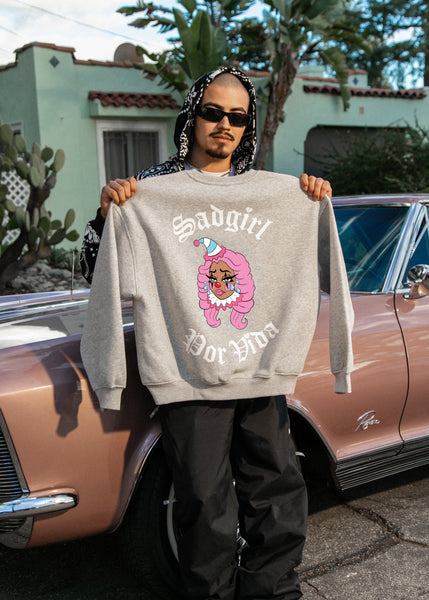 Payasita Sad Girl Sweater - Grey – Bella Doña