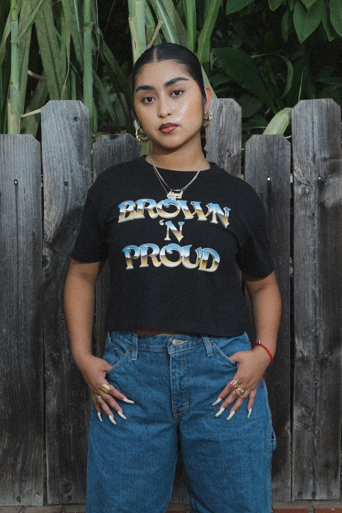 Brown 'N Proud Crop - Black