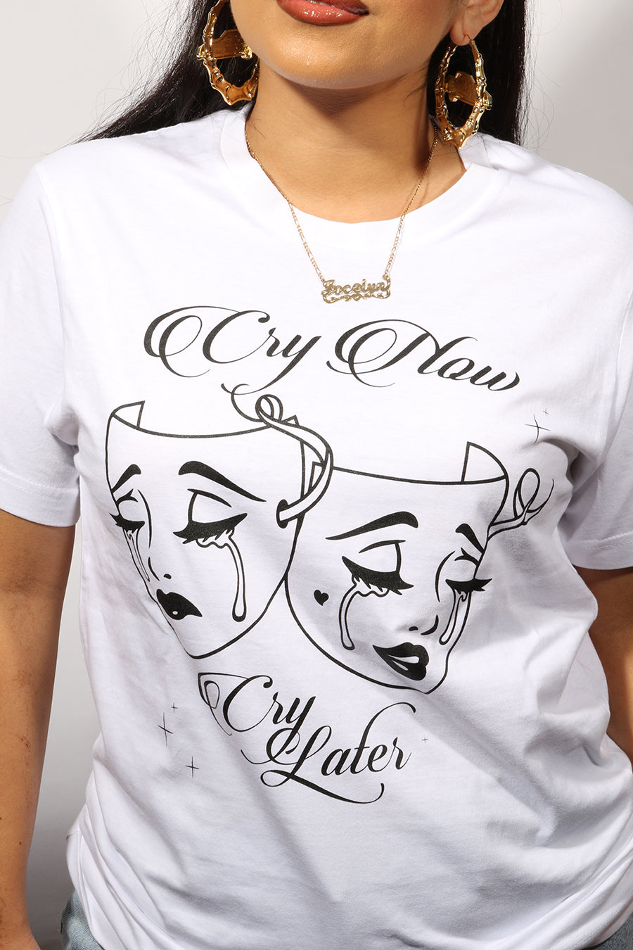 Cry Now Tee - White