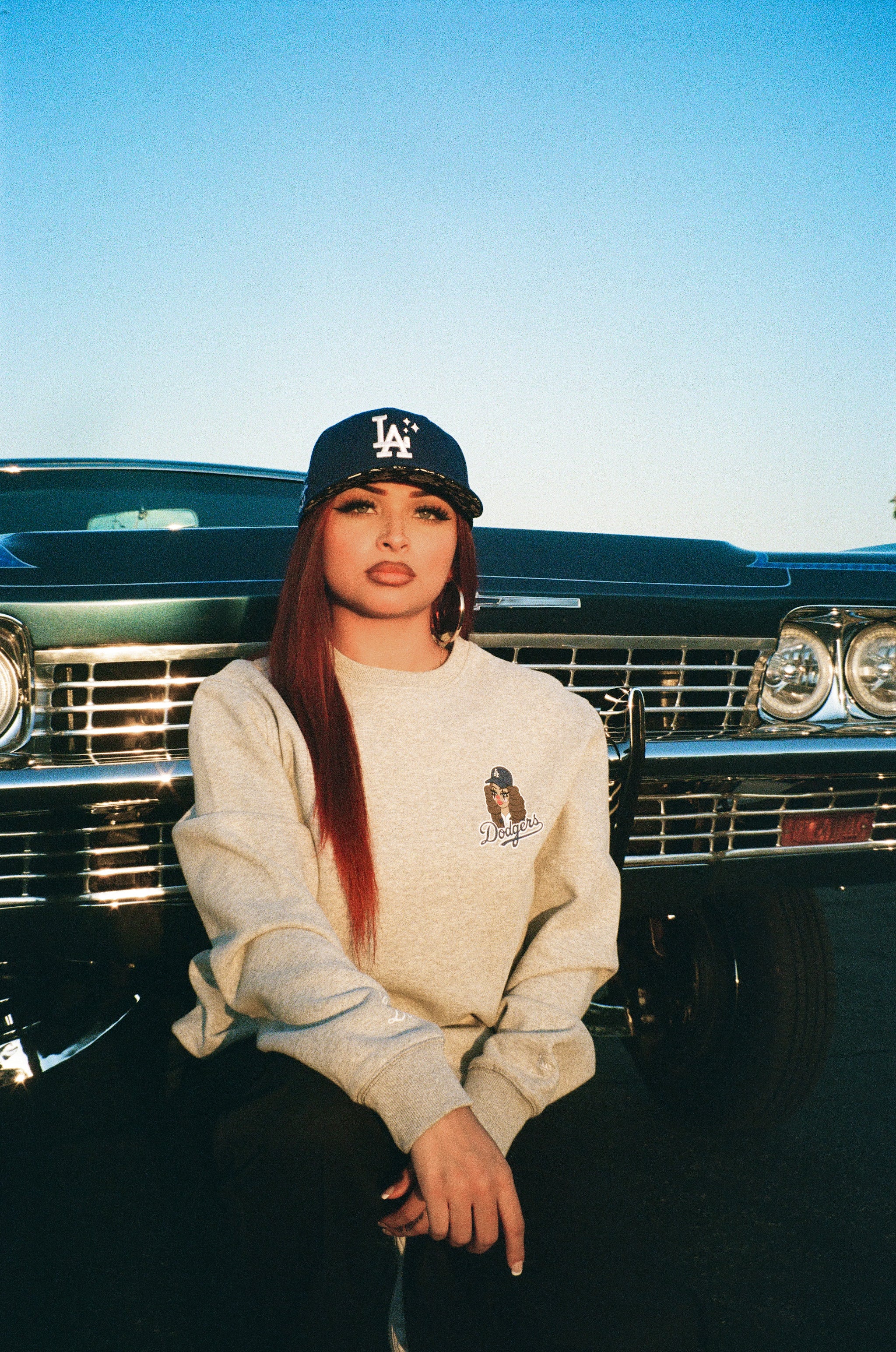 Los Angeles Dodgers X BD - L.A. Made Me Sweater - Grey – Bella Doña