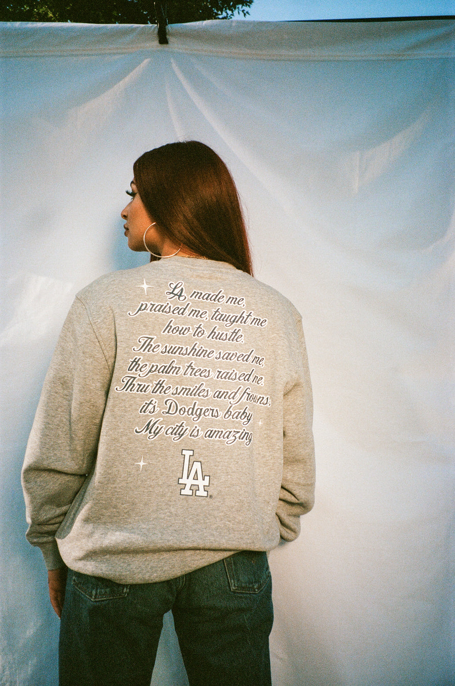 Los Angeles Dodgers X BD - L.A. Made Me Sweater - Grey