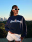 Bella Doña x Betty Boop x Los Angeles Dodgers Women's Boxy Crewneck - Blue