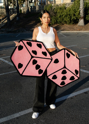 Roll The Dice Rug - Pink