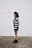 Boxy Fit Rugby Shirt - Black and White Stripes