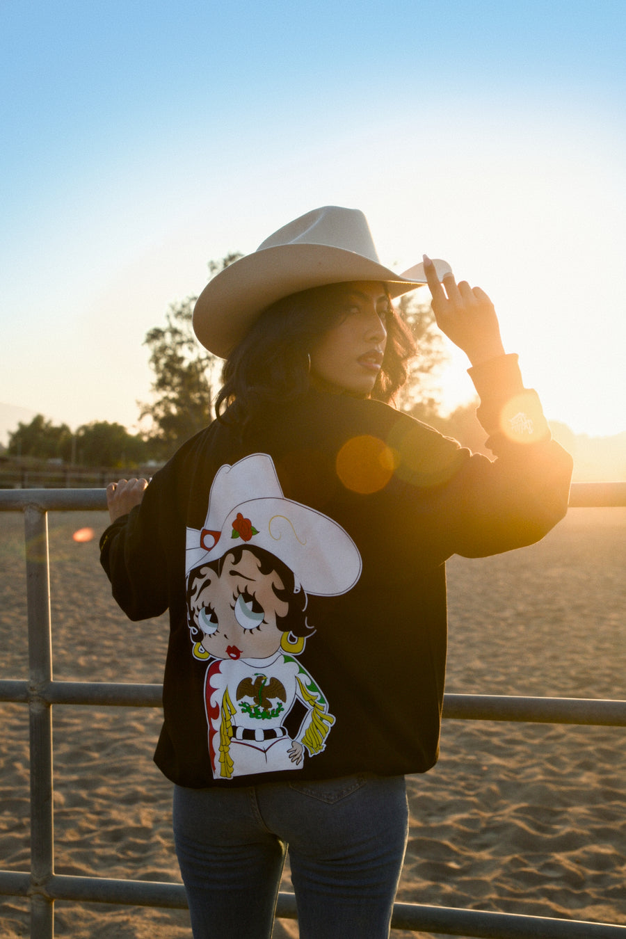 Cowgirl Betty Boop Sweater - Black