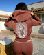 True Religion x Bella Doña - Crystal Shrunken Zip Hoodie - Chocolate