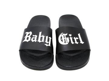 Baby Girl Slides - Black