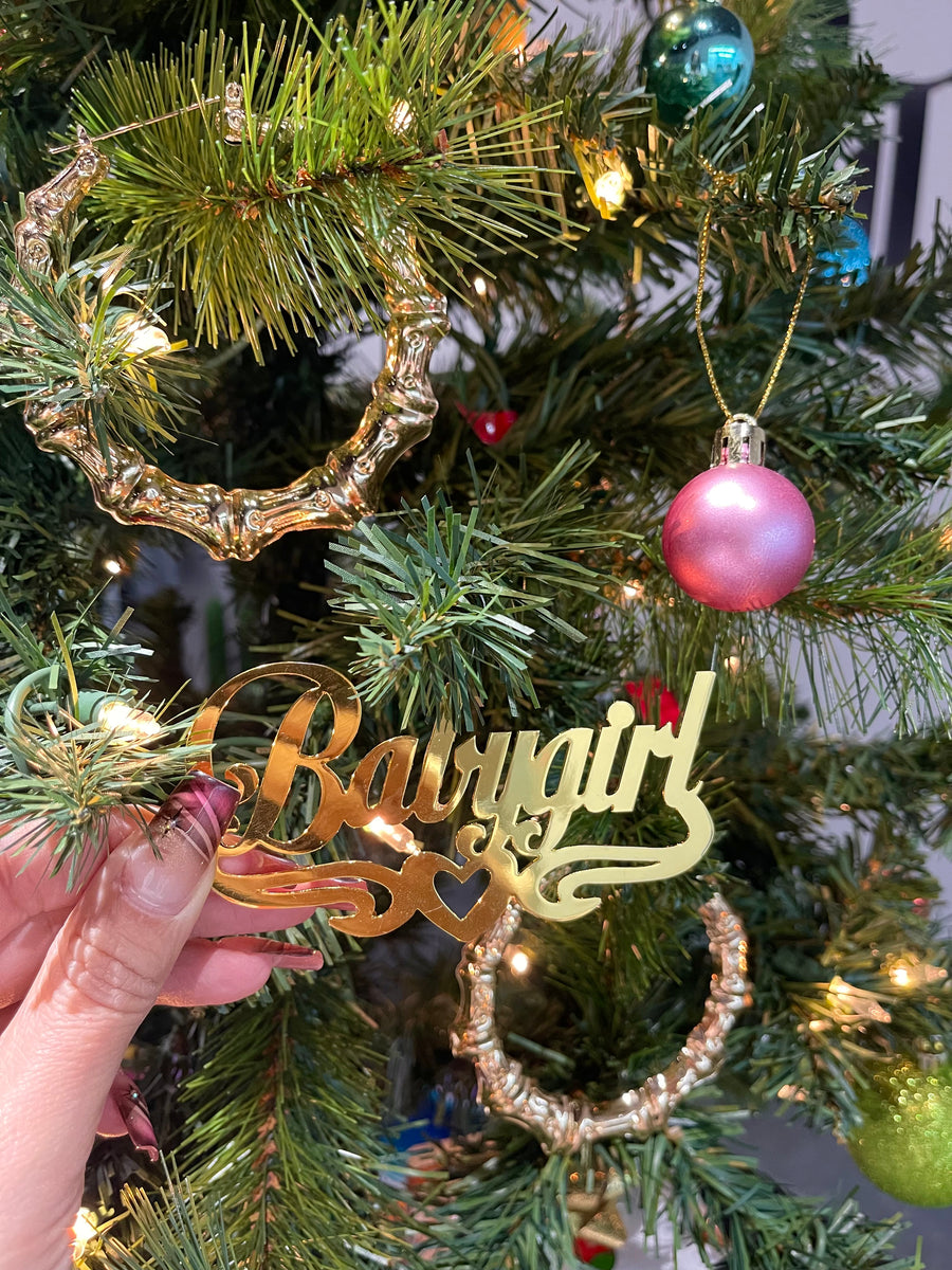 Baby Girl Ornament - Gold