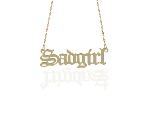 Diamond Old English Solid Gold Name Necklace – Drip Gold Jewelry